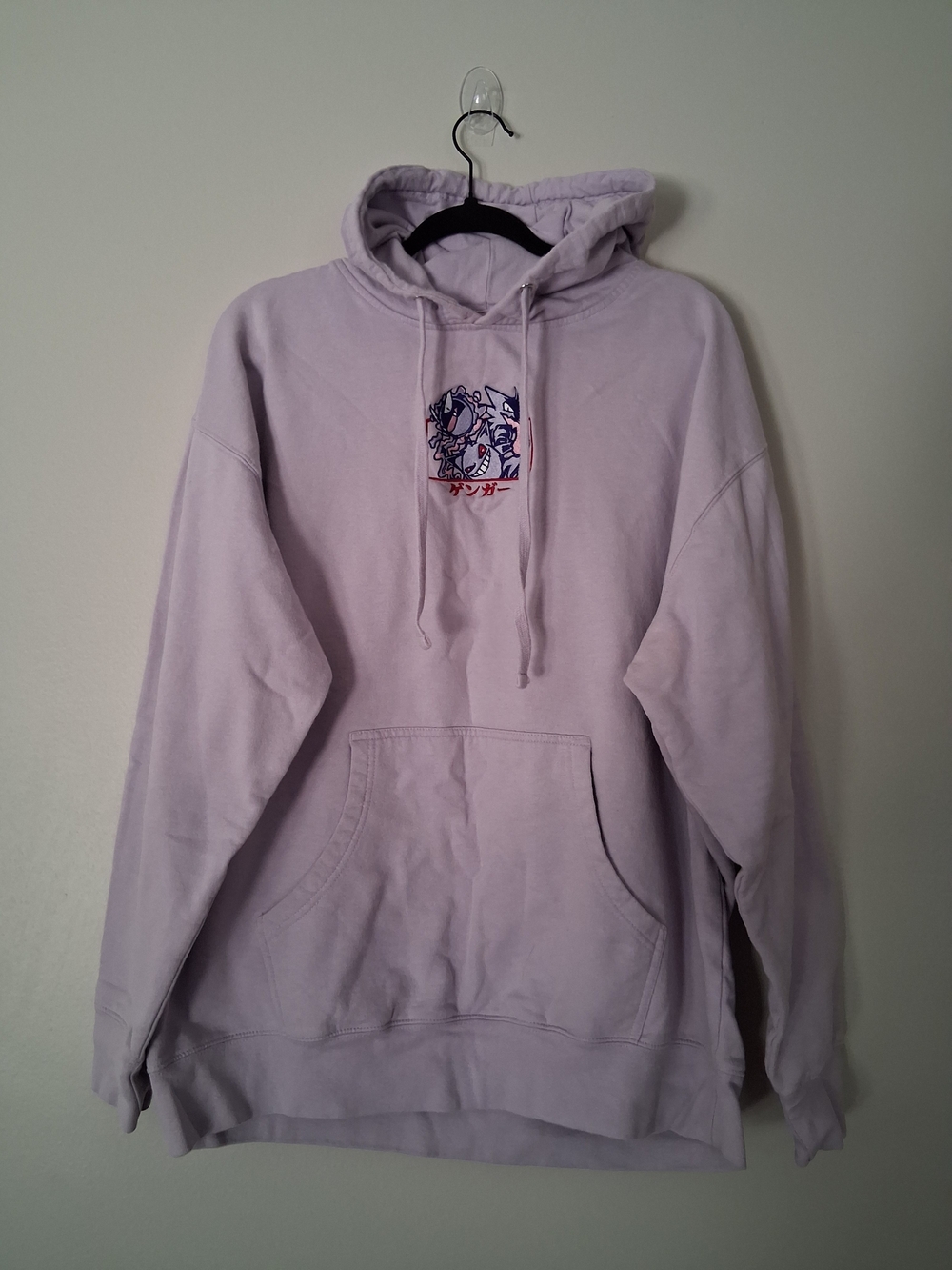 Men's Lavender Crewneck Hoodie with Chest Graphic